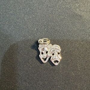 Vintage Silver Comedy and Tragedy Mask Charm